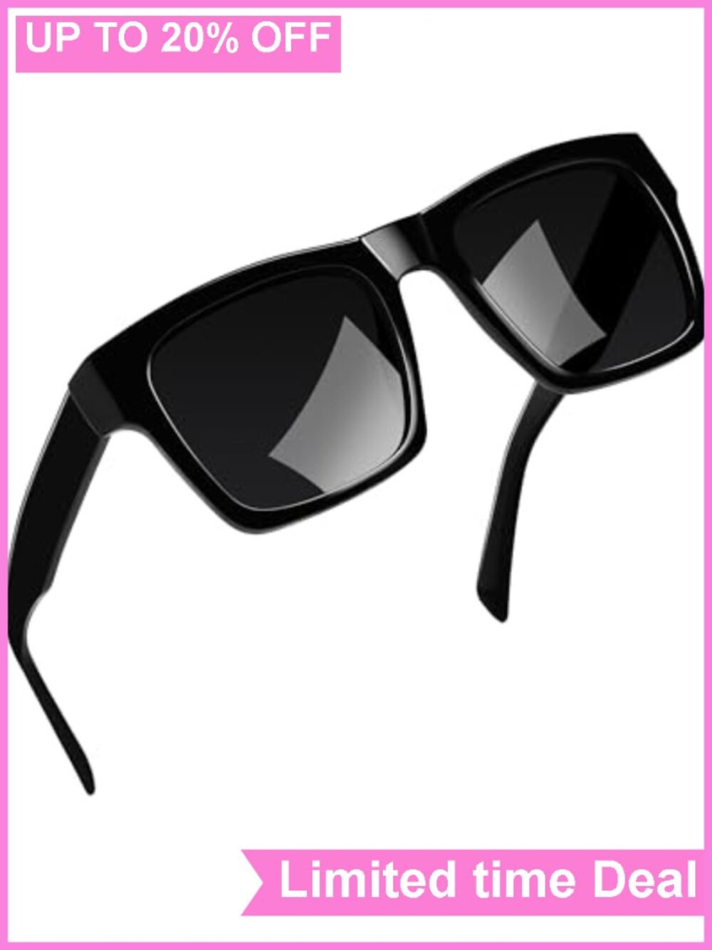 Oversized Acetate Square Sunglasses with UV Protection